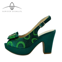 green platform shoes slingbacks womens sandals italian stylish fashion pumps heels women party dress high heels chunky sandals
