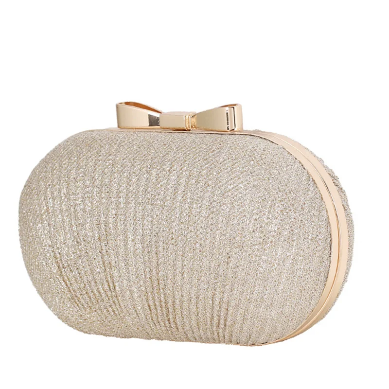 Women Gold Black Pleated HandBags For Night Club Wedding Phone Make-Up Arrangment Cluth Small Pouch For Lady Fashion 2023 Newest