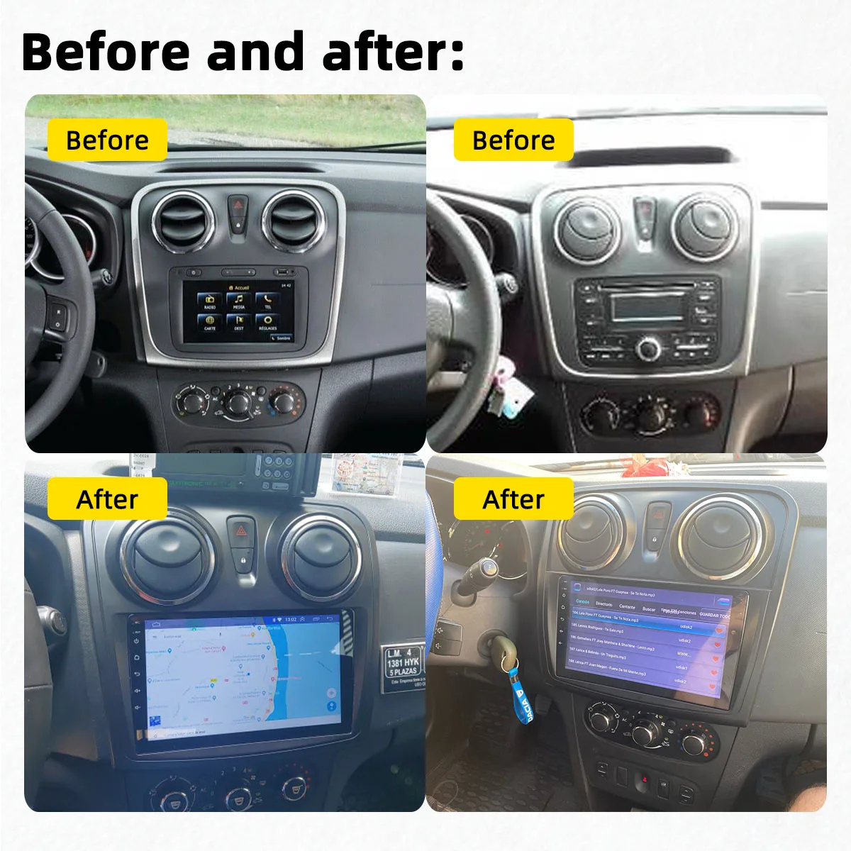 Автомагнитола 2 Din Android Автомобильная стерео для Renault Dacia Sandero 2012-2017 Мультимедийная