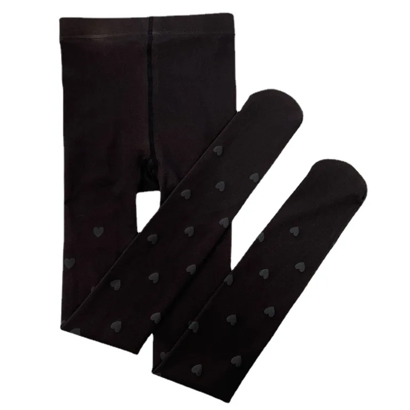Women's stockings black fake meat sexy pantyhose thickened bow love stockings hook-proof stockings sexy printed tights pantyhose
