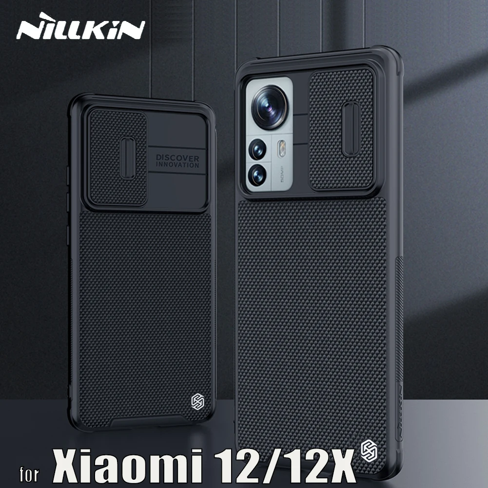 

Чехол NILLKIN для Xiaomi 12S 12 12X, текстурированный Мягкий ТПУ Жесткий чехол из нейлонового волокна для защиты объектива камеры, задняя крышка для Xiaomi Mi 12/12X