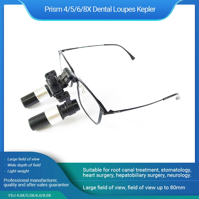

Prism 4/5/6/8X Dental Loupes Kepler Binocular Magnifier Surgical Loupe ENT Ophthalmolog With LED headlight