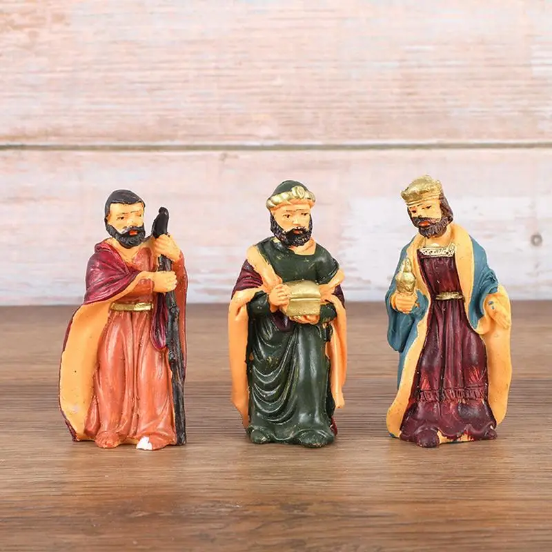 Набор рождественских фигурок 8X рождественские фигурки из смолы поделки для