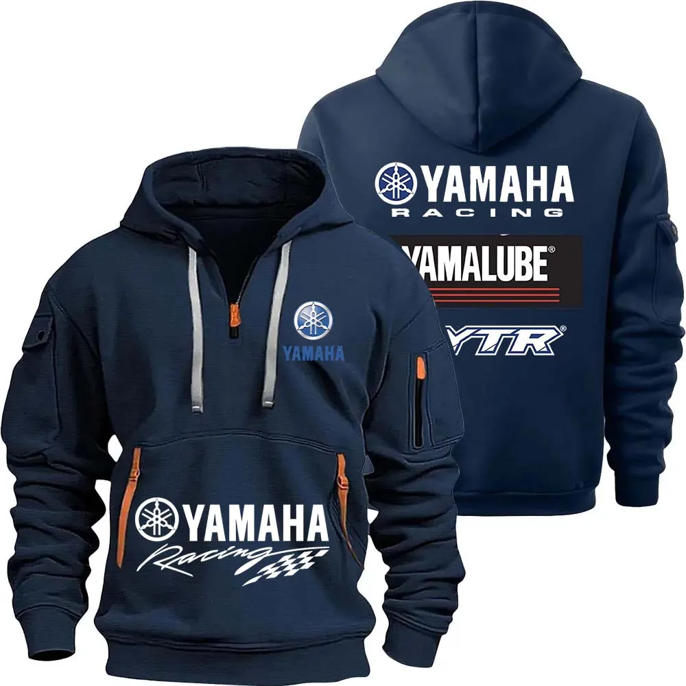 Фото Yamaha YamaLube логотип мотоциклетная гоночная команда мужская толстовка с капюшоном на молнии весенняя мужская толстовка модный спортивный мужской пуловер одежда №5