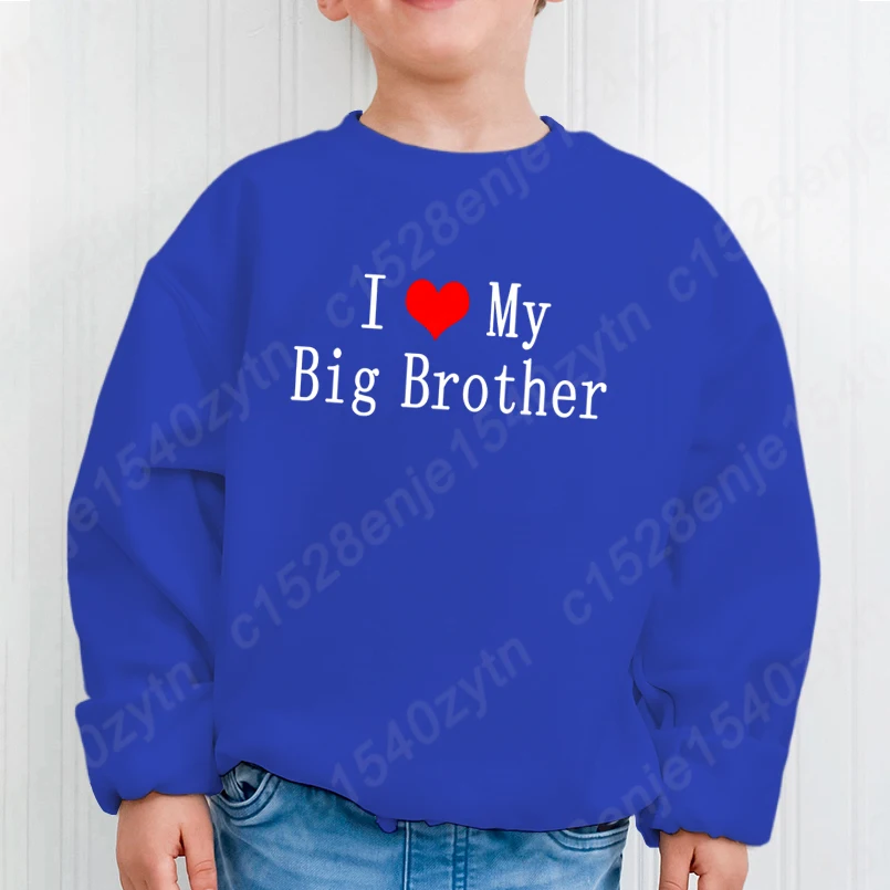 Детский свитшот без капюшона I Love My Big Brother пуловеры с круглым вырезом и принтом