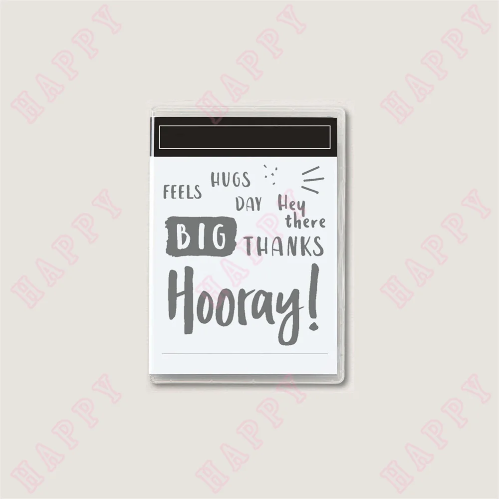 

Arrival 2022 New Big Thanks Hooray Clear Silicone Cling Stamp Seal for DIY Scrapbooking Album Cards Paper Decor Embossing Molds