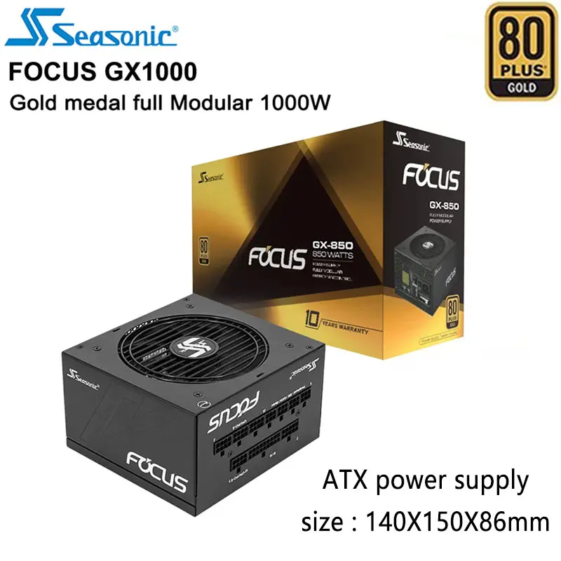 

Seasonic Focus GX1000 Black ATX Power Supply 1000W Gold Medal 80PLUS 14cm Intelligent Temperature Control Fan Power Supply