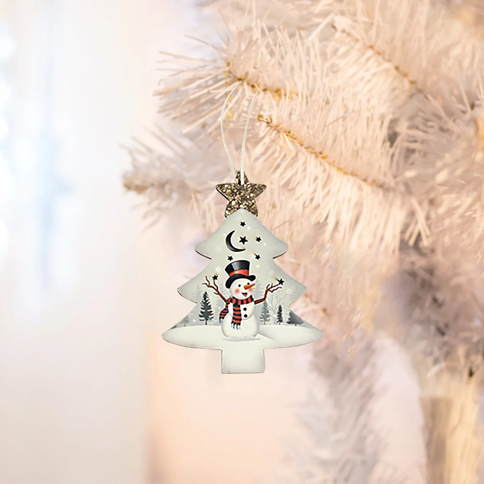 Рождественский снеговик искусственное дерево 2021 украшение для сцены и гирлянда