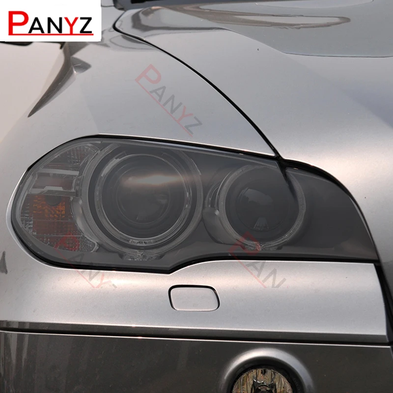 

Тинт для автомобильной фары, цвет дымчатого черного Φ, прозрачная наклейка из ТПУ для BMW X5 E70 M 2007-2013, аксессуары