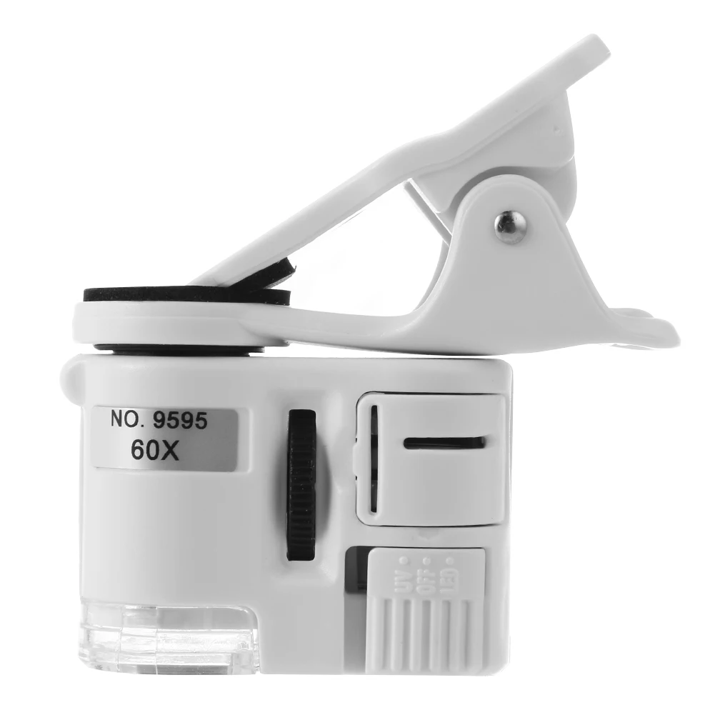 

Универсальный 60X Телефон микроскоп зум Микро камера клип объектив со светодиодный светильник кой