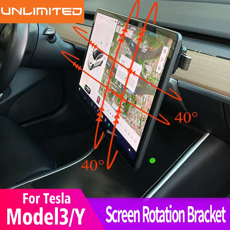 

Поворотный кронштейн для автомобильного экрана, поворотный держатель экрана, Накладка для навигации для Tesla Model 3, модель Y, аксессуары для украшения интерьера