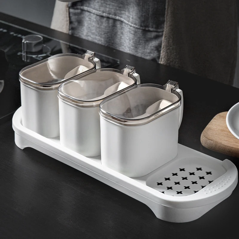 Акция! Набор коробок для приправ контейнер хранения специй с ложкой герметичная