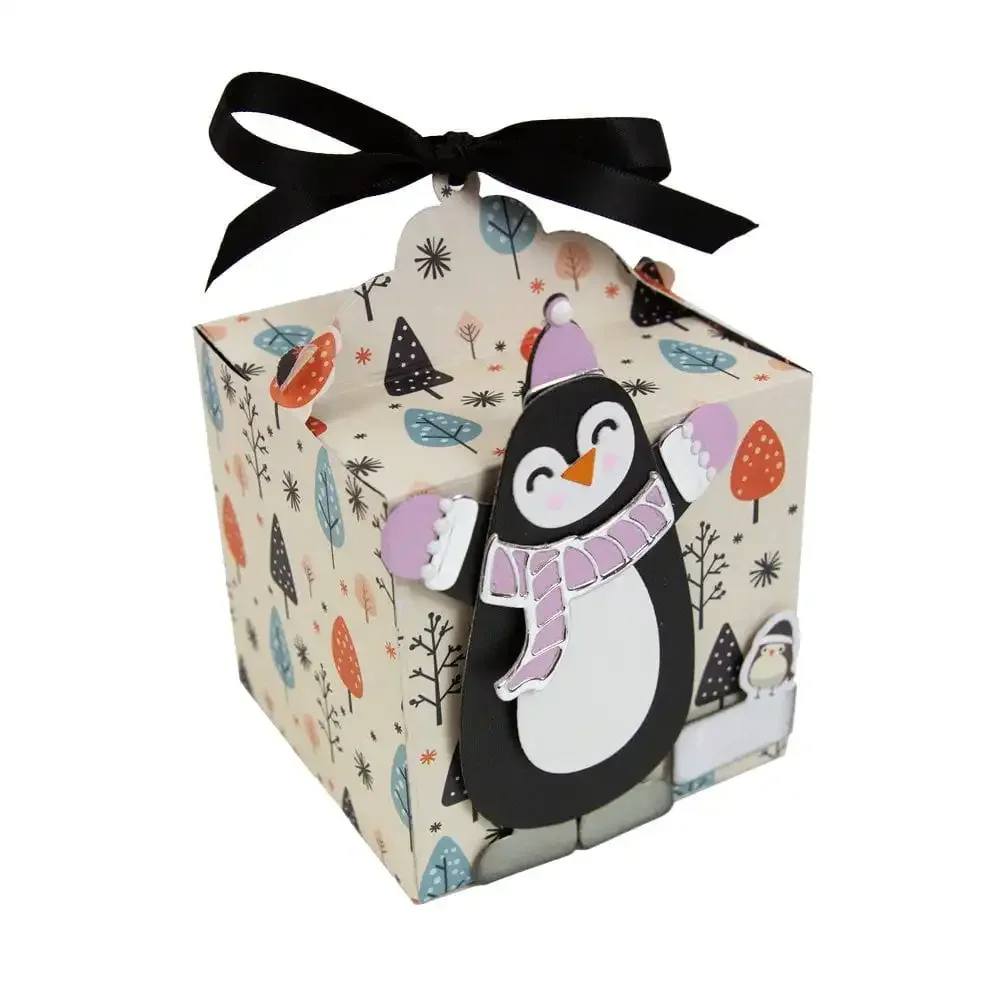 Рождество веселый пингвин медведь олень белка снежинка цветы деревья радость