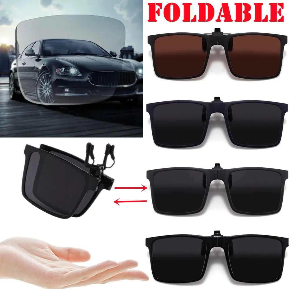 Складная мужская оправа для очков TR-90 с легко поднимаемой клипсой поляризованные