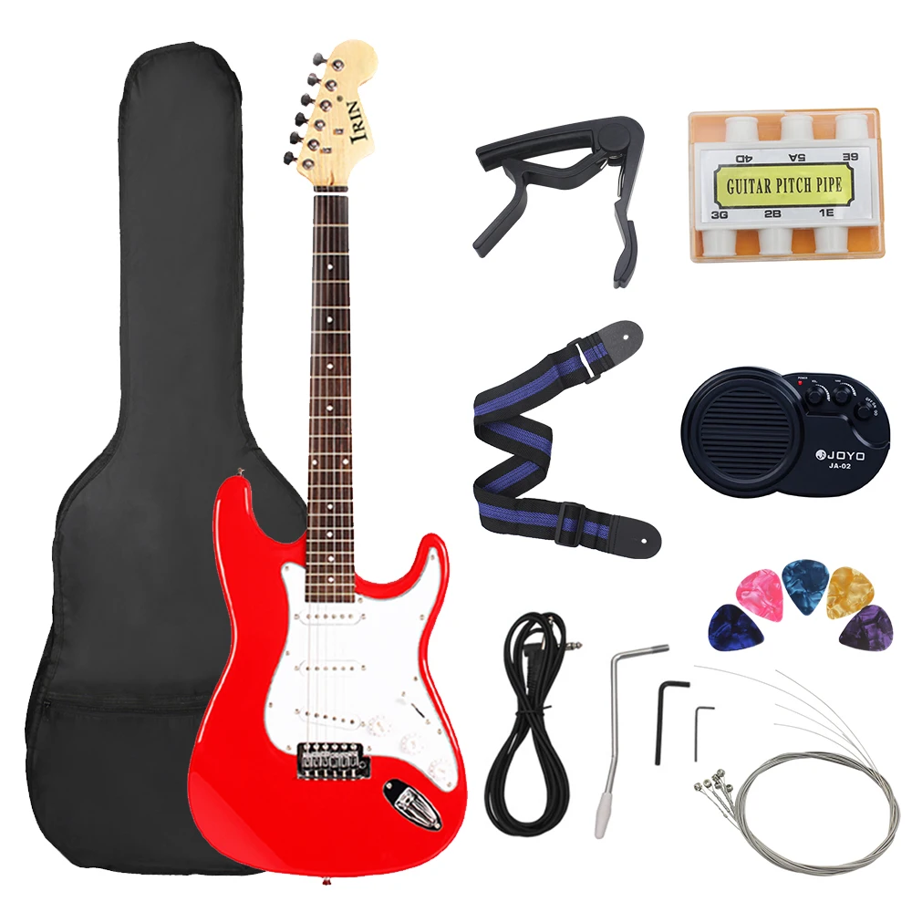 

ST Electric Guitar 39 Inch 6 Strings 22 Frets Basswood Body Electric Guitar Guitarra With Bag Amp Picks Guitar Parts Accessories