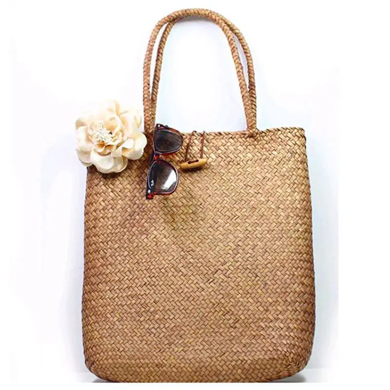 

Hasp Women Shopping Bags Shopping Summer Tote Ladies Casual Handbag Bags Bag Bag Straw Basket Beach Handmade