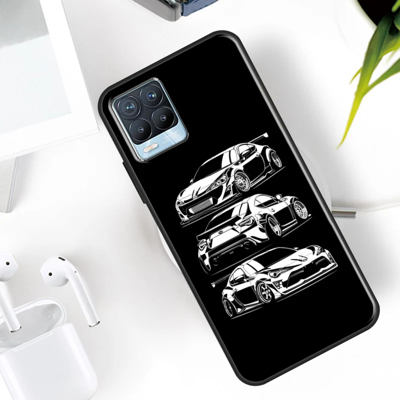 Мультяшный автомобиль JDM ДЛЯ Realme C55 C35 C33 C31 C30 C21Y GT Neo 5 3T OnePlus 11 10 9 Pro 10T Nord 2 3 2T CE чехол