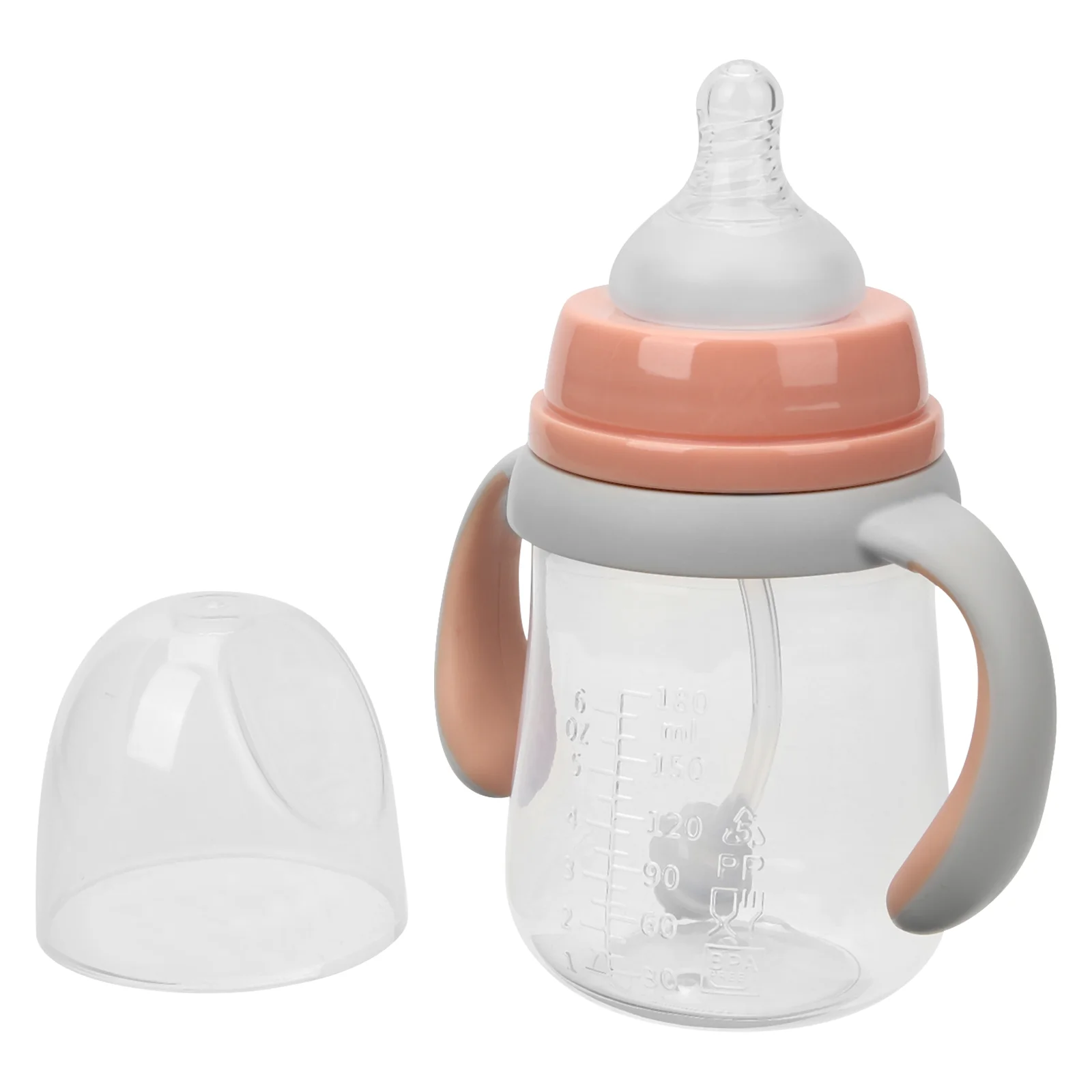 

Wide Caliber Baby Feeding Milk Bottle with Handles Baby Water Drinking Cup(180ml)