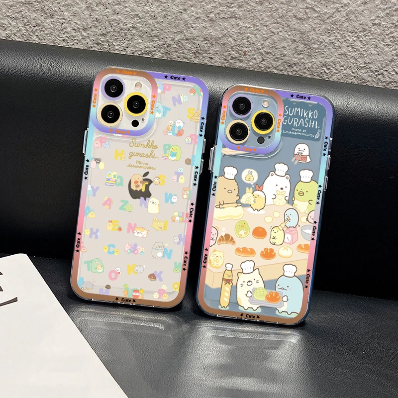 

Kawaii sumikko gurashi Phone Case For iPhone 14 13 12 11 Pro Max XS X XR SE 2020 6 7 8 Plus Mini Protective Cover