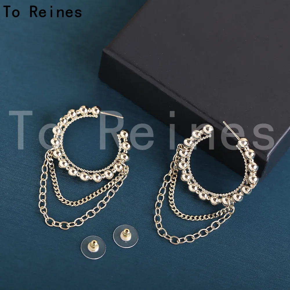 

To Reine New Smooth Earrings Chain Decoration Elegant Fashion Jewelry For Women Pendientes Mujer Femme Party Anniversary Gift
