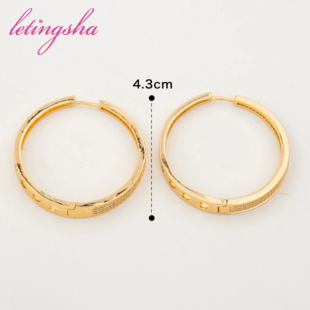 Letingsha 2023 New Girl's French Hoop Earrings Crystal Zircon Vintage Rhinestone Fashion Earrings Party Jewelry Gifts Bijoux