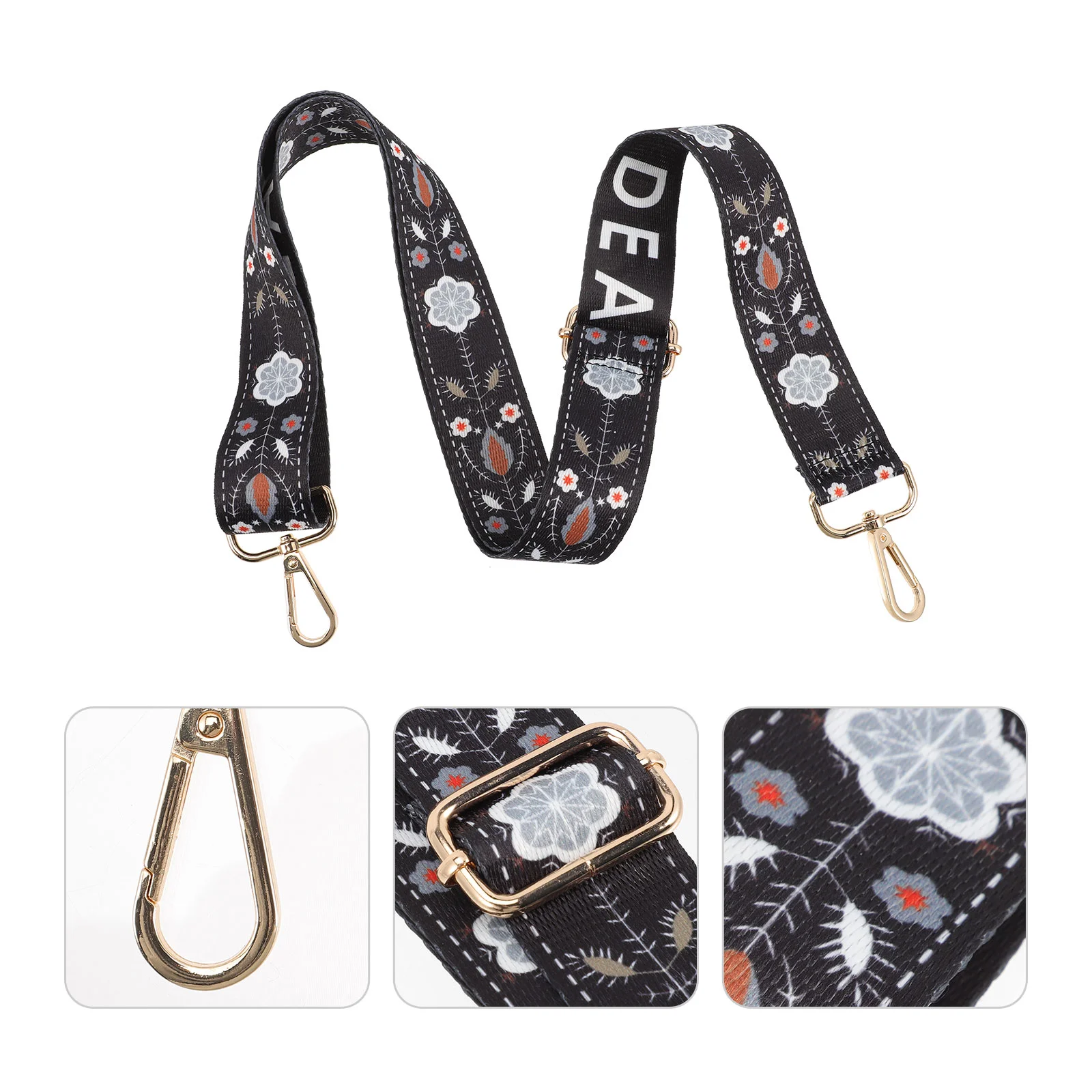 

Ukulele Accessories Banjo Replacement Belt Floral Pattern Strap One Shoulder Guitar Straps Pad Polyester Adjustable Gift Body