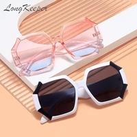 longkeeper sunglass brand oversized irregular hexagon sunglasses men women square polygon sun glasses shades frame eyewear 2022