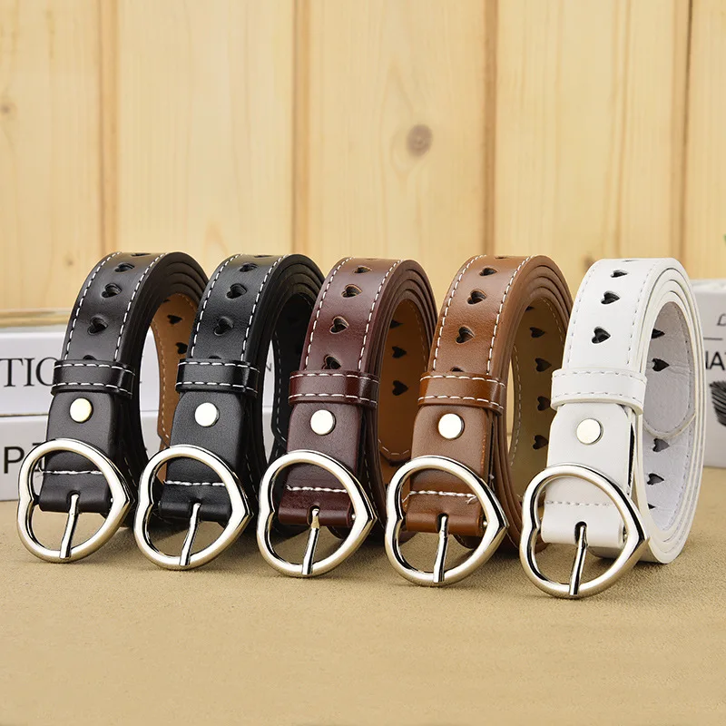 

New Love Hollow-out Belt Korean Heart Men And Women Belt Heart-shaped Porous Decoration Versatile Jeans Belt