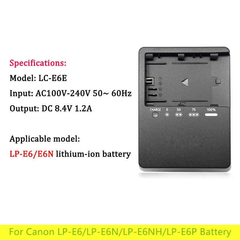 Оригинальное зарядное устройство LC-E6 LCE6 для Canon LP-E6 LP-E6N E6NH E6P аккумулятор EOS 70D 60D 5D