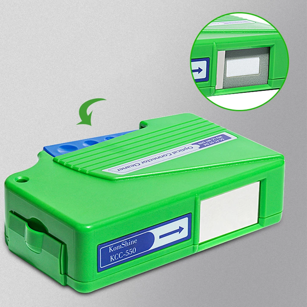 KCC-550 Fiber Cleaning Box SC FC ST LC MU MT D4 DIN Optical Connector Cleaner Cleaning Box Cleaning Tool 500+ Times Clean Core