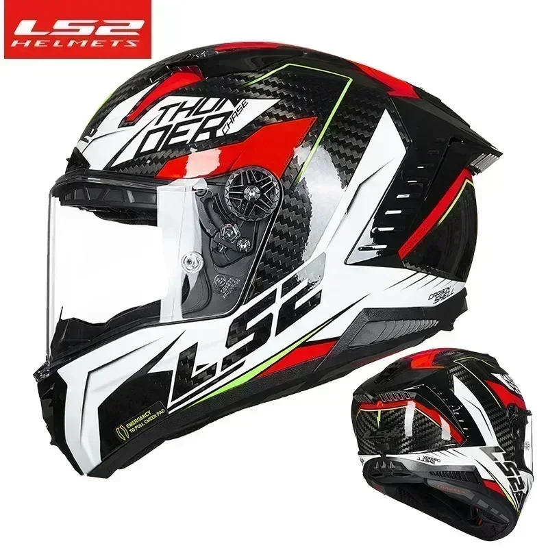 LS2 Motorcycle Helmet Original Full Face THUNDER ls2 6K Carbon Fiber Motobike Racing Track FF805 Cascos Para Moto Helmets