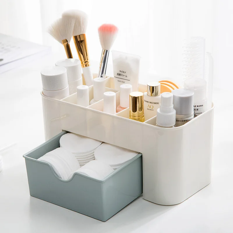 

Nordic Desktop Drawer Cosmetic Storage Box Makeup Brush Organizer Jewelry Lipstick Mask Compartment Cosmetic Storage Case