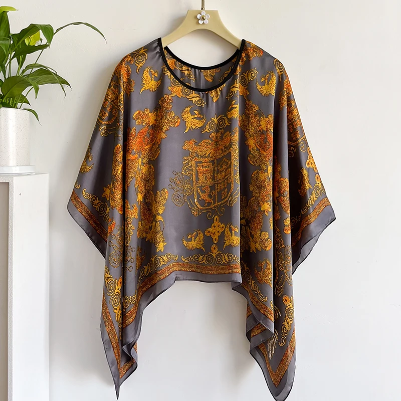 Новинка 2024 шелковый шарф 110x110 см роскошная брендовая дизайнерская женская шаль с