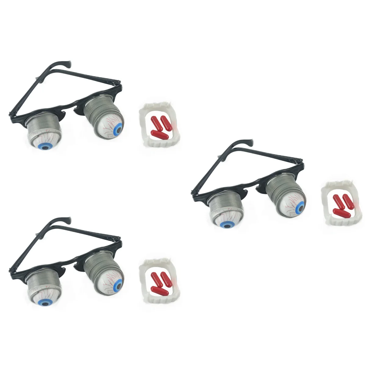 

Glassesparty Silly Horror Props Eyeball Favorsspooky Gag Setblood Denture White Spring Novelty Decoration April Fools Day Prop