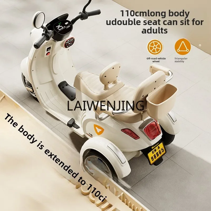 HLZ electric motorcycle tricycle can seat charging double remote control car