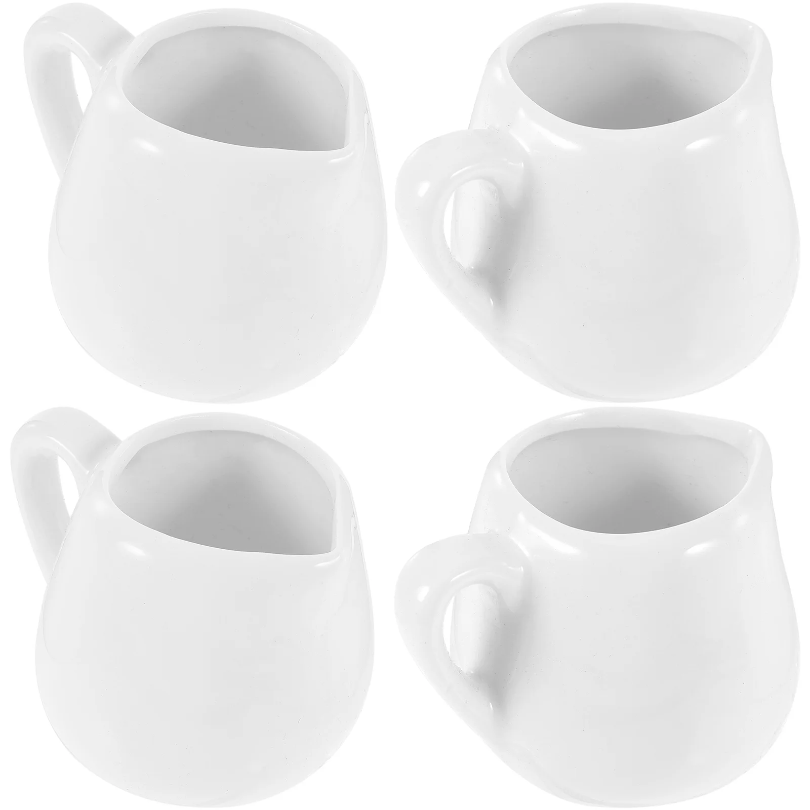 

4pcs Kitchen Milk Jug Portable Ceramic Pitcher Multi-function Milk Creamer Handheld Pitcher with Handle