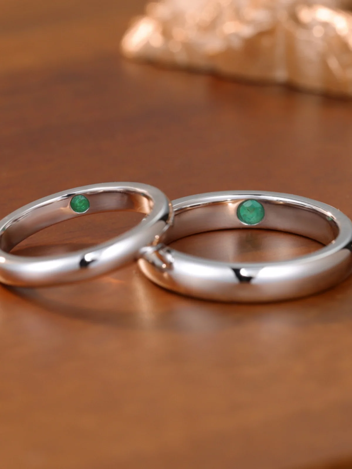 Mr. Z оригинальное кольцо из серебра 925 пробы с натуральным изумрудом для пары