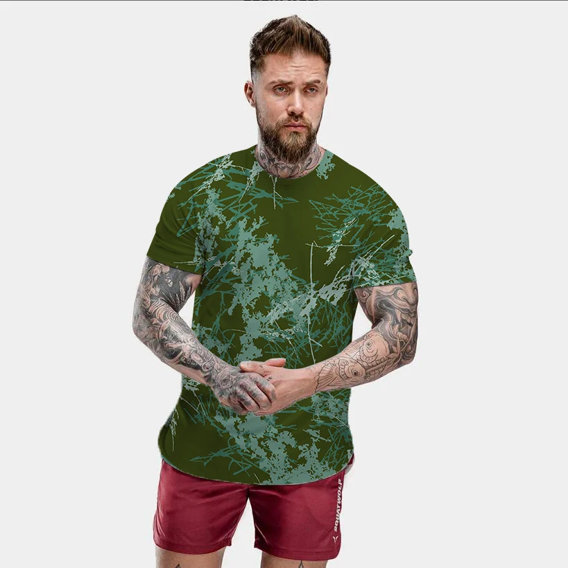 

Summer new Hard Rock 3d Vortex men's T-shirt fashion casual round neck short-sleeved Harajuku hip-hop trend oversized T-shir