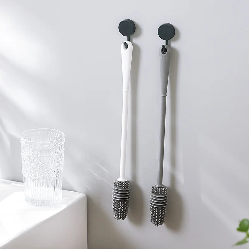 3038 Cup brush long handle silicone household no dead angle 