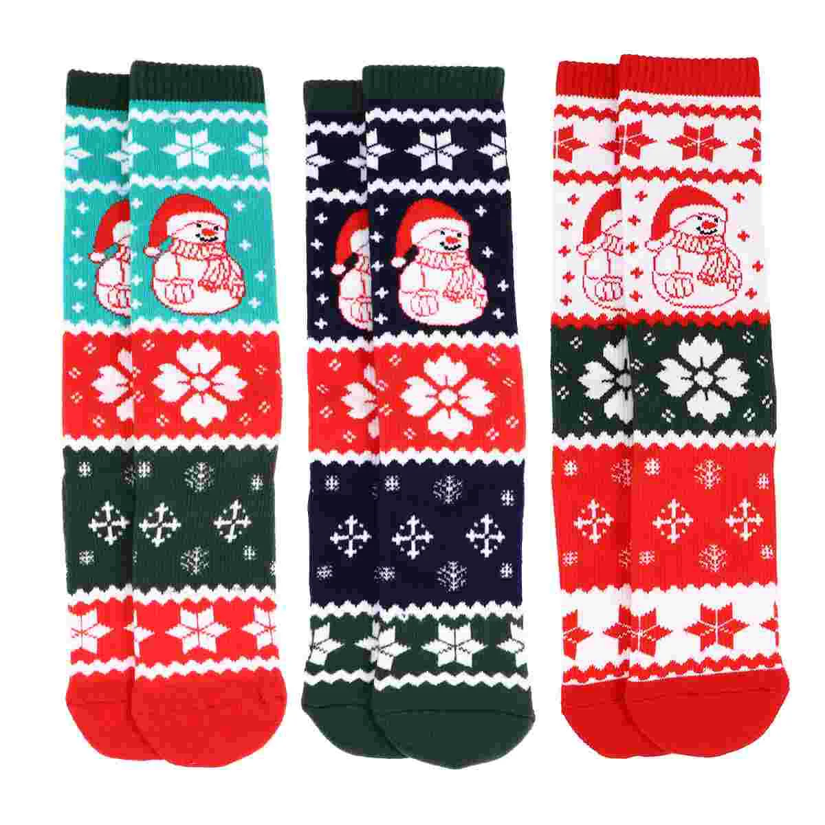 

3 Pairs of Children Skiing Socks Thick Warm Stockings Sports Long Knee Socks