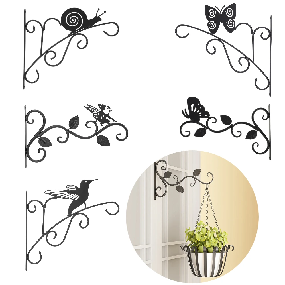 

Металлическая подвесная железная вешалка для горшков, растений, корзина для цветов, настенный крючок, держатель для растений, украшение для...