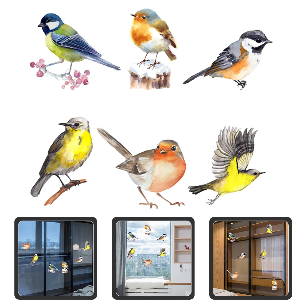 

Window Bird Decals Alert Collision Stickers Clings Anti Birds Strikes Hummingbird Prevents Wallpaper Decorative Static Wall