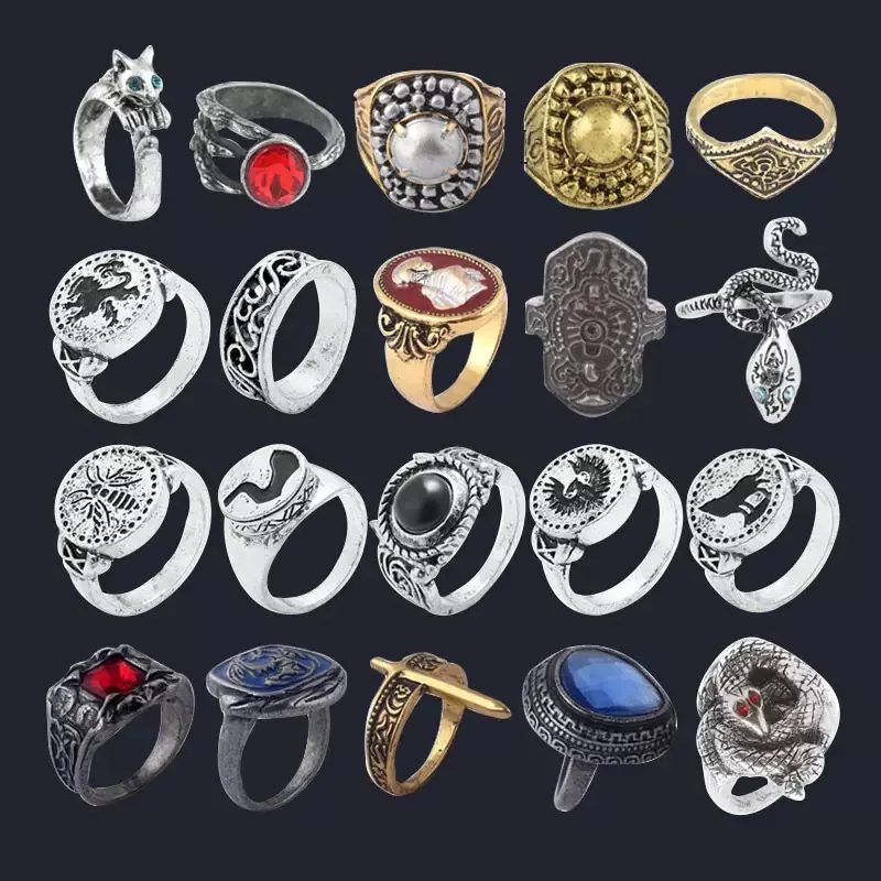 Game Dark Souls Series Men Rings Havel's Demon's Scar Chloranthy Badge Metal Ring Male Fans Cosplay Jewelry Accessories
