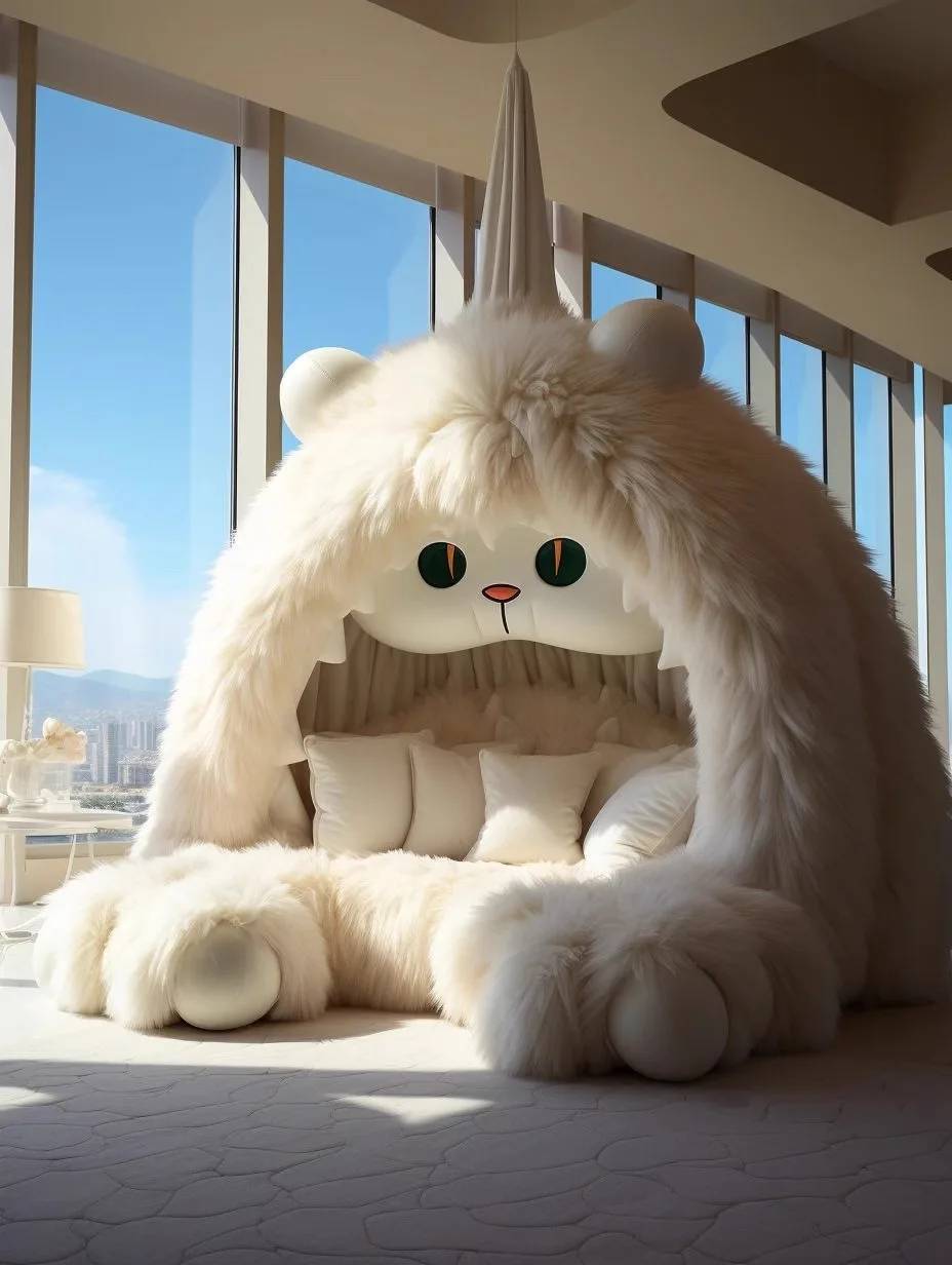 Круглая многофункциональная детская тканевая кукольная кровать monster