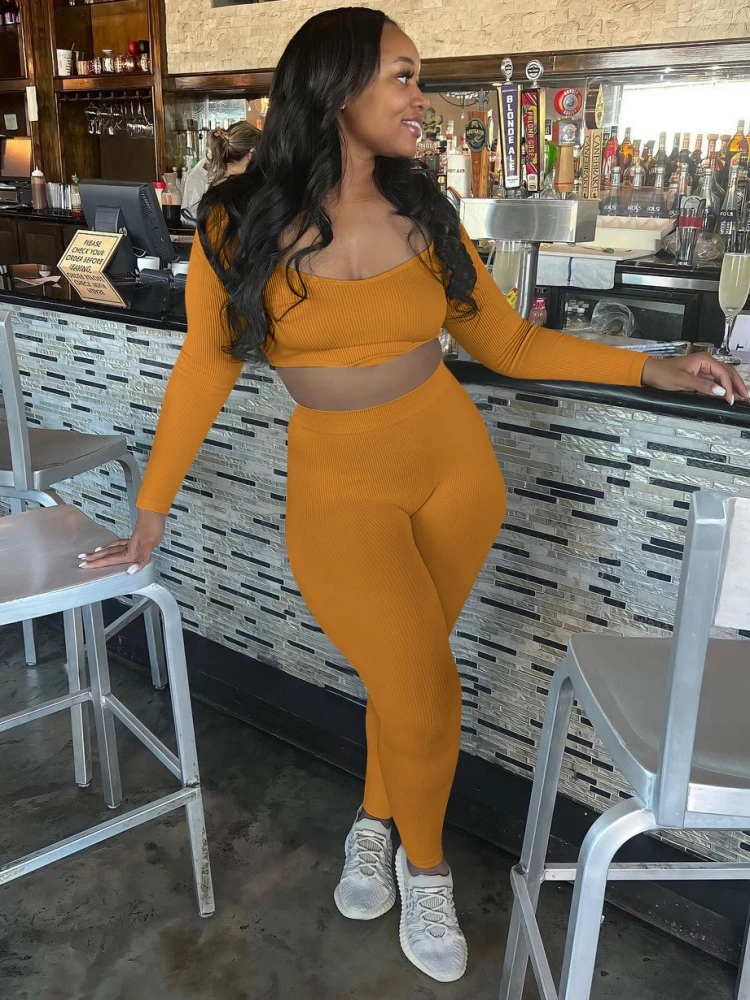 

2 Piece Women Sets New Arrival Matching Sets Long Sleeve Two Pieces Sets Top Pants Suits Outfits Clothing 2023 Spring Autumn