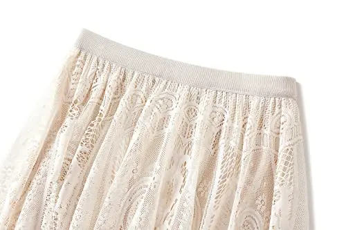 Прозрачная кружевная юбка до середины икры для женщин вязаная крючком в стиле Fendi