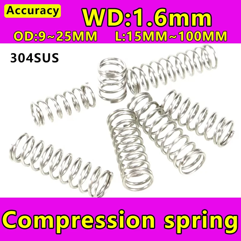 

Сжатые пружины из нержавеющей стали 304, 5 шт.