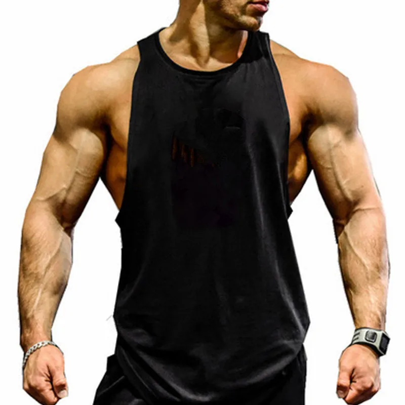 

2022 GYM New fashion cotton sleeveless shirts tank top men Fitness shirt mens singlet Bodybuilding workout gym vest fitness men