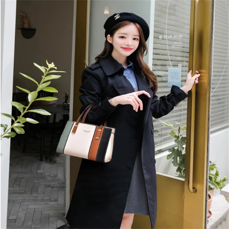 Fashion Luggage &Bags Women's Handbags Crossbody NEW Contrasting Color Stitching Large Capacity PU Business  Ladies Bolsos