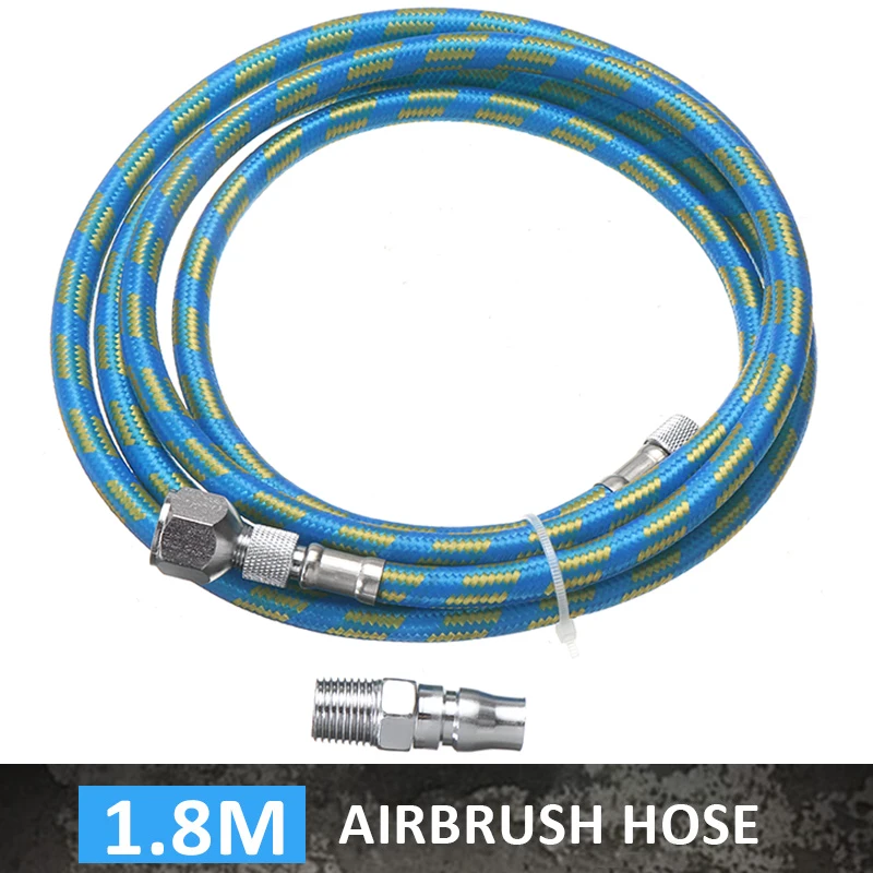 

1/8"-1/4" BSP Female Adaptor Fitting Coupling Kit 6FT 1.8m Nylon Braided Airbrush Air Hose Tool Spray Gun Professional Connector